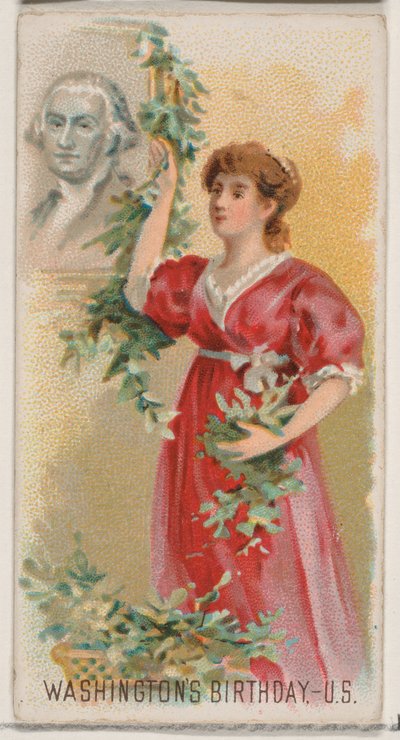 Anniversaire de George Washington, États-Unis, de la série Holidays N80 pour la marque Duke, 1890 - George S. Harris and Sons