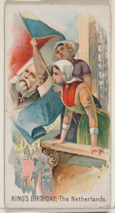 Anniversaire du roi, Pays-Bas, de la série Holidays N80 pour les cigarettes Duke, 1890 - George S. Harris and Sons