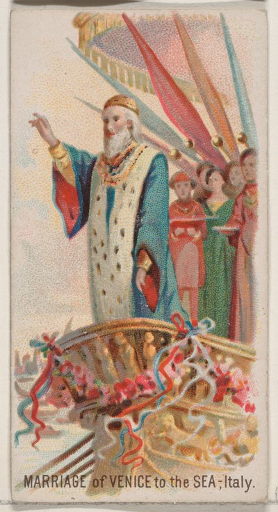 Mariage de Venise avec la mer, Italie, de la série Holidays pour la marque de cigarettes Duke - George S. Harris and Sons