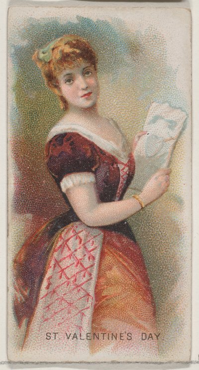 Saint Valentin, États-Unis, de la série Holidays N80 pour les cigarettes Duke, 1890 - George S. Harris and Sons