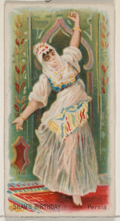 Anniversaire du Shah, Perse, de la série Holidays N80 pour les cigarettes Duke - George S. Harris and Sons