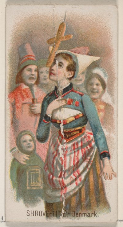 Mardi Gras, Danemark, de la série Holidays N80 pour les cigarettes Duke, 1890 - George S. Harris and Sons