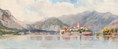 Baveno et Isola Pescatori, Lac Majeur (lithographie couleur) - George Samuel Elgood