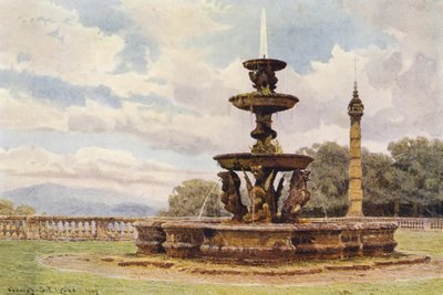 Jardins italiens : la fontaine du dragon, Villa Mondragone - George Samuel Elgood