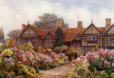 Speke Hall, Lancashire (lithographie couleur) - George Samuel Elgood