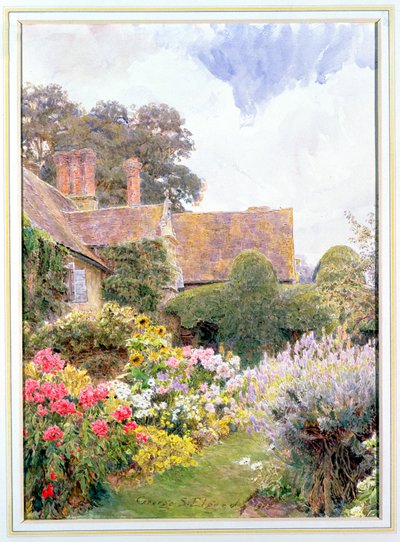 Les jardins de la maison du manoir, Cleeve Prior, Worcestershire - George Samuel Elgood