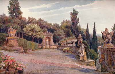 Terrasse supérieure, Villa Imperiale, Gênes, 1900 - George Samuel Elgood