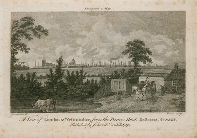 Vue de Londres et de Westminster, depuis le Princes Head, Battersea, Surrey - George Samuel Elgood