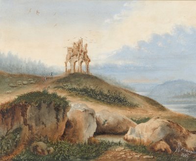 Paysage avec un château fantastique - George Sand