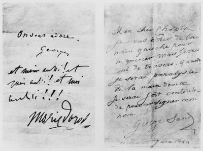Deux lettres à Frédéric Chopin, Nohant, juin 1844 - George Sand