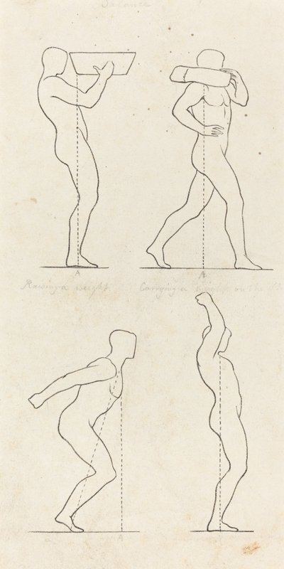 Porter un poids; se préparer à sauter, et atterrir - George Scharf after John Flaxman