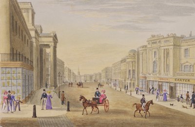 Regent Street, vue vers le nord depuis Hanover Street, c.1830 - George Shepherd