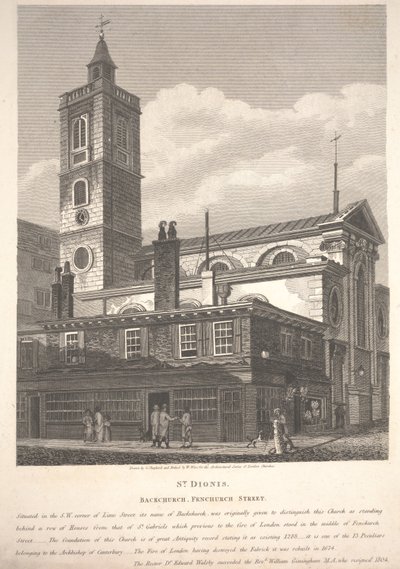 St. Dionis, Backchurch, Fenchurch Street, gravée par William Wise - George Shepherd