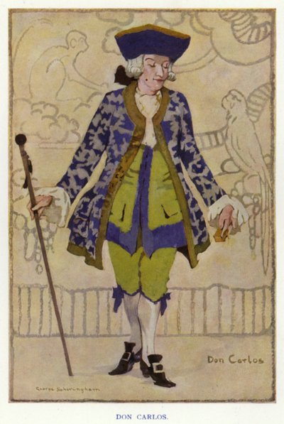 La Duègne par Sheridan : Don Carlos (lithographie en couleur) - George Sheringham