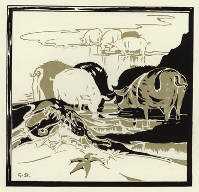 Les cochons venaient grognant sur le sable - George Sheringham