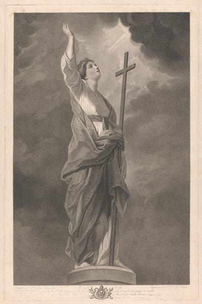 Fenêtre ouest de la chapelle, New College Oxford : Les vertus - Foi - George Siegmund Facius