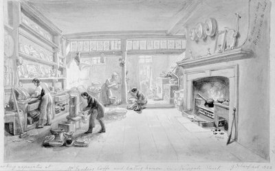 La Cuisine de la maison de café et de restauration de M. Sander, Newgate Street, 1828 - George Snr Scharf