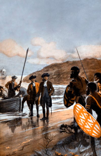 Premier débarquement du capitaine Cook à Botany Bay - George Soper