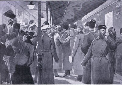 Le tsar faisant ses adieux aux officiers de la Garde impériale, illustration de l
