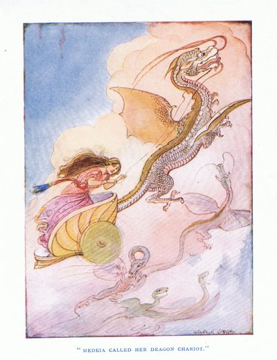 Médée appela son char de dragon, des Héros publié par George Allen et Unwin 1929 - George Soper