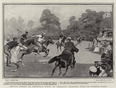 Visite du prince Henri de Prusse en Irlande, jouant au polo dans le Phoenix Park - George Soper