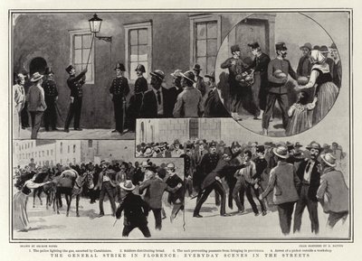 La grève générale à Florence, scènes quotidiennes dans les rues - George Soper