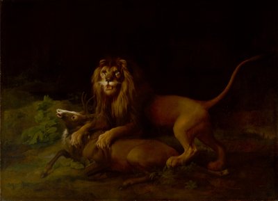 Un lion attaque un cerf - George Stubbs