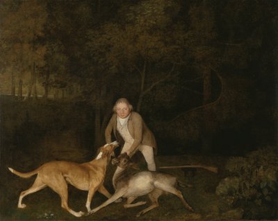 Freeman, le garde-chasse du comte de Clarendon, avec une biche et un chien mourants - George Stubbs