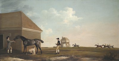 Gimcrack sur Newmarket Heath, avec un entraîneur, un garçon d