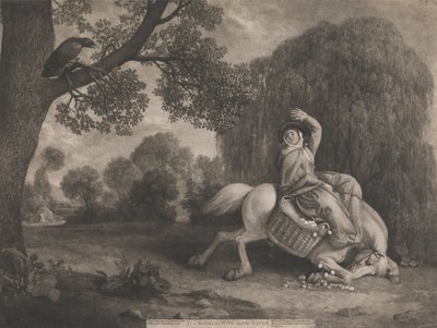 La femme du fermier et le corbeau, gravé par l