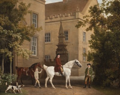 William Henry Cavendish Bentinck, 3e duc de Portland devant les écuries de Welbeck Abbey, 1766-7 - George Stubbs