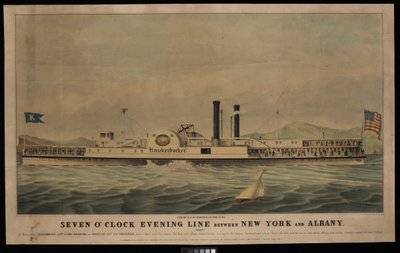 Ligne du soir de sept heures entre New York et Albany, Direct: Les bateaux à vapeur Knickerbocker et Rochester - George T. (after) Sanford