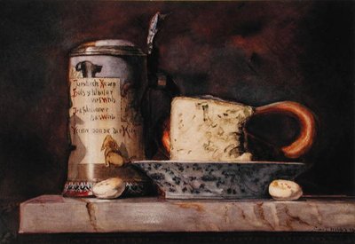 Nature morte avec fromage et chope - George Thompson Hobbs