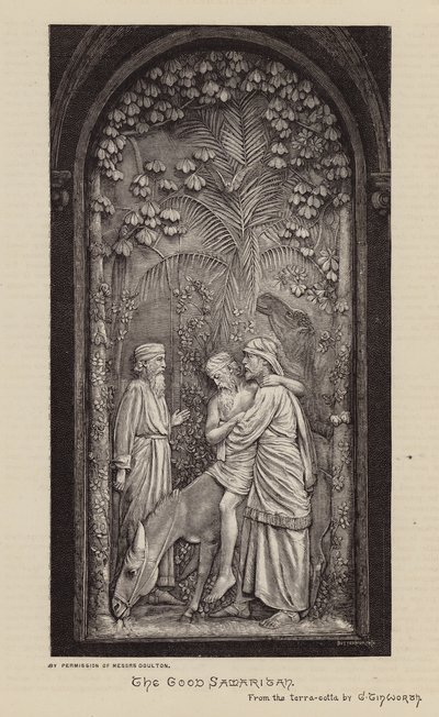 Le bon samaritain (gravure) - George Tinworth