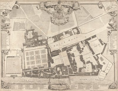 Enquête et plan du palais royal de Whitehall - George Vertue