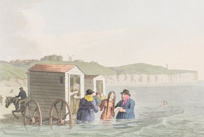 Bain de mer dans la baie de Bridlington, extrait de "Costumes of Yorkshire", par George Walker - George Walker