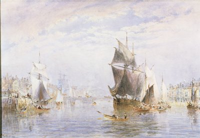 Petite embarcation sur la rivière à Whitby près du pont de Whitby, 1877 - George Weatherill