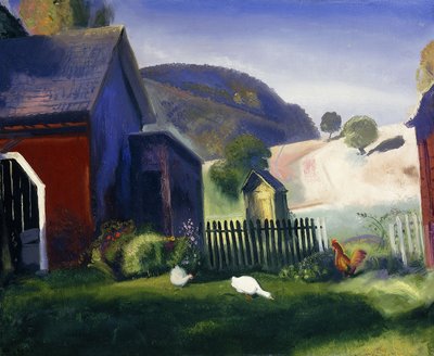 Cour de ferme et poules, 1924 - George Wesley Bellows