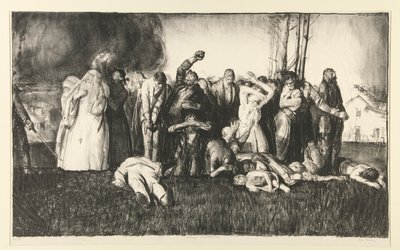 Massacre du Village ou Massacre à Dinant, de la série GUERRE - George Wesley Bellows
