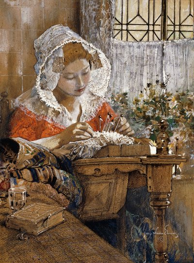 La dentellière flamande, c.1925 - George Wharton Edwards
