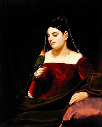 Dame et perroquet, c.1835 - George Whiting Flagg