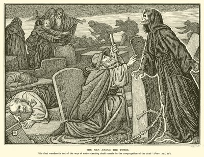 Les hommes parmi les tombes (gravure) - George Woolliscroft Rhead