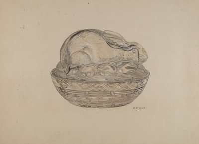 Plat couvert en forme de lapin - George Yanosko