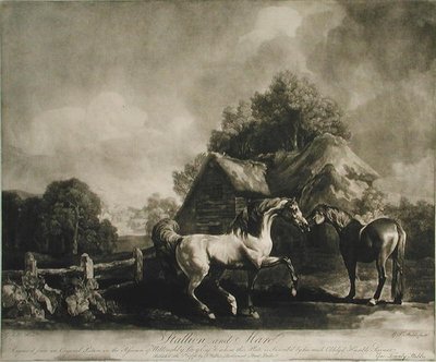 Étalon et Jument, gravé par George Townley Stubbs (1756-1815) 1776 - George after Stubbs