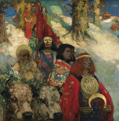 Les Druides - Apportant le Gui - George and Hornel Edward A. (1864 1933) Henry