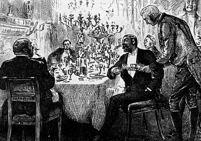 Une famille de la haute société à table - George du Maurier