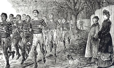 Caricature représentant une séance de santé et de fitness - George du Maurier
