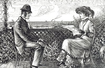 Caricature représentant un mari et une femme - le mari est responsable des dettes de sa femme à moins qu