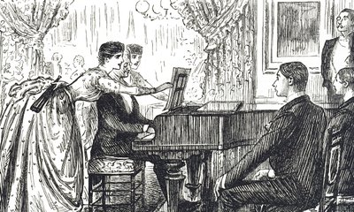 Dessin animé représentant une soirée musicale à la maison - George du Maurier