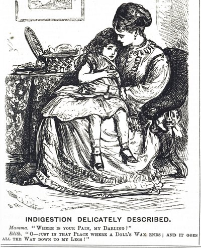 Caricature représentant une jeune fille souffrant d